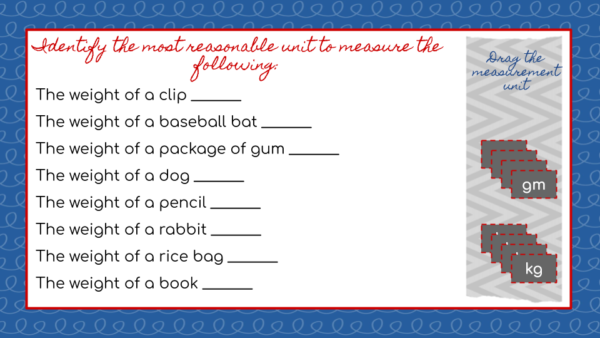 measurement metric system weight