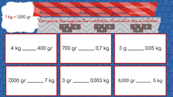 medidas sistema métrico de peso