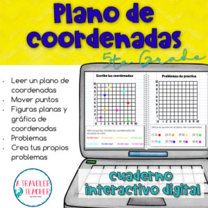 plano de coordenadas cuaderno interactivo digital