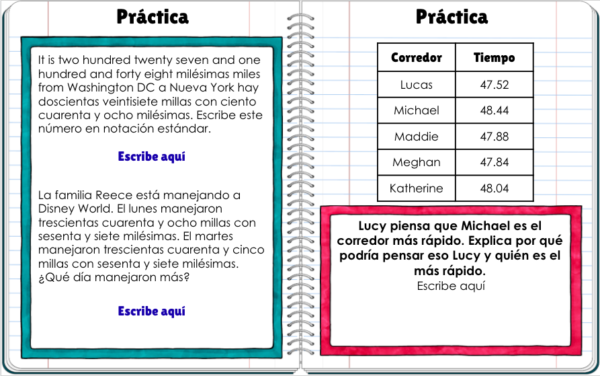 Lectura de decimales cuaderno interactivo digital