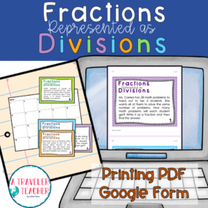 Fractions as division problems task cards