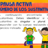 Identifica el número de los sustantivos pausa activa: responde con tu cuerpo