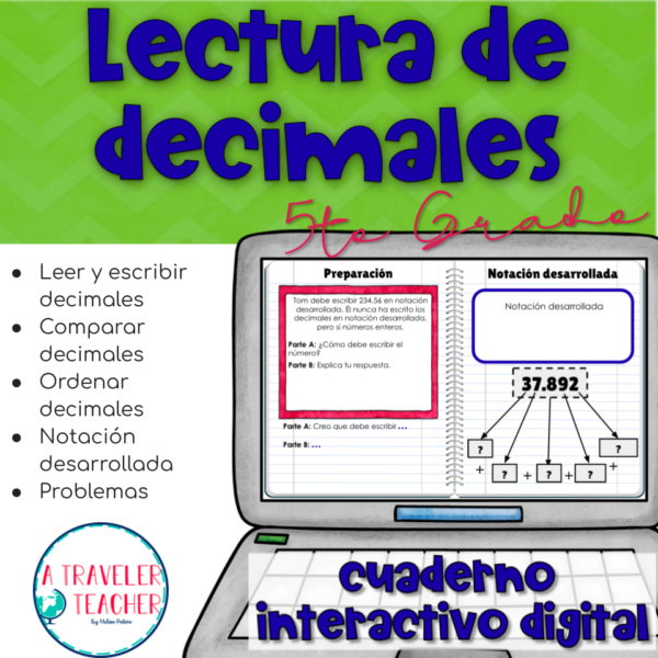 Lectura de decimales cuaderno interactivo digital