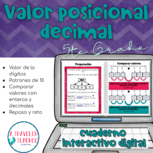 Valor posicional decimal cuaderno interactivo digital