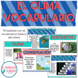 Tarjetas de vocabulario sobre el clima