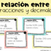 Relaciona fracciones y decimales tarjetas problemas
