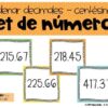 Ordenar decimales hasta las centésimas Set de números