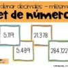 Ordenar decimales hasta las milésimas Set de números