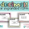 Decimal numbers in expanded and standard form task cards