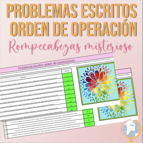 Orden de operaciones Problemas escritos Rompecabezas misterioso