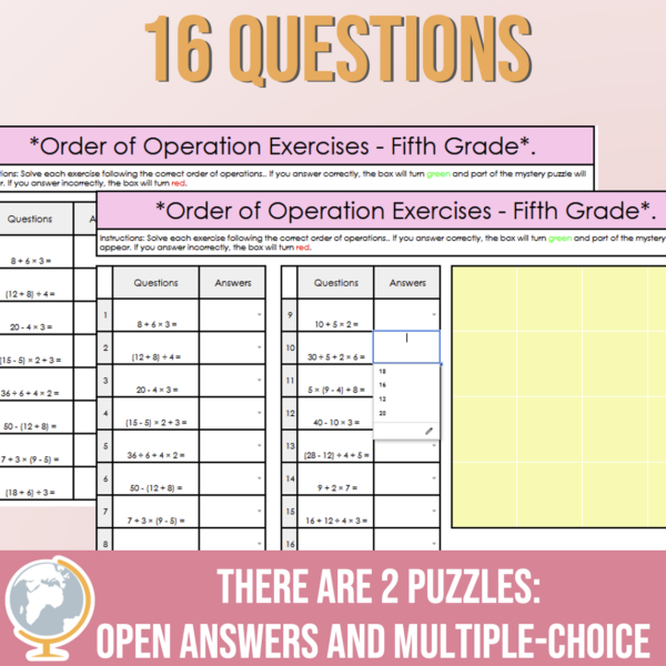 Order of Operations PEMDAS Mystery Puzzle - Imagen 2